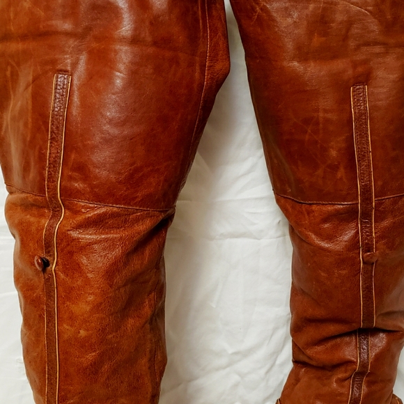 Shelli's London Tall Carmel Women's Over the Knee Leather Boots Inside Zip 41 - Picture 6 of 10